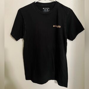 COLUMBIA SPORTSWEAR Classic PFG Logo T Shirt Black Yellow Green Men's Size S EUC